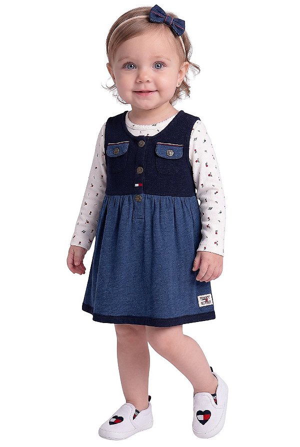 Conjunto Bebê Tommy Hilfiger – Body Floral e Salopete