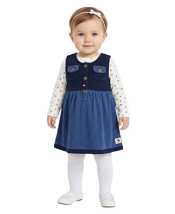 Conjunto Bebê Tommy Hilfiger – Body Floral e Salopete