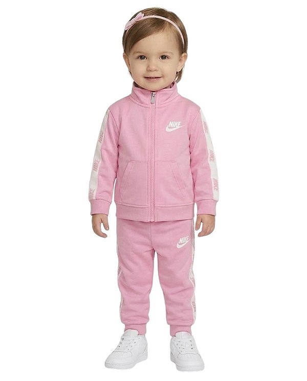 Agasalho Infantil Nike – Jaqueta com Zíper e Calça Jogger rosa