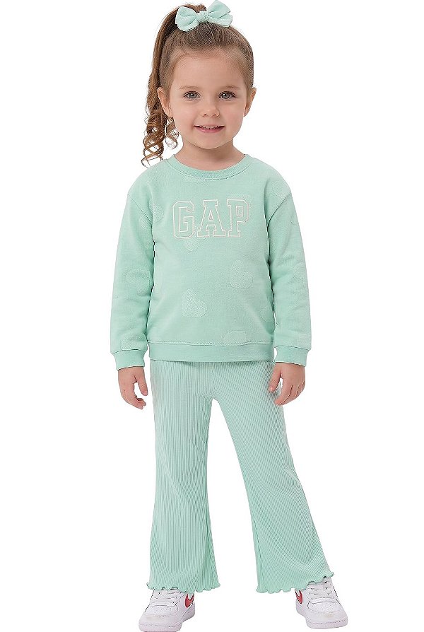 Conjunto Infantil GAP em Moletinho Verde