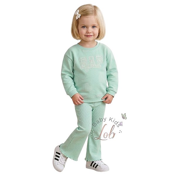 Conjunto Infantil GAP em Moletinho Verde