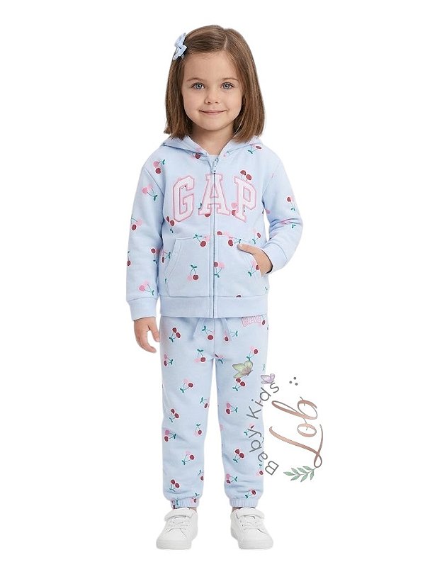 Conjunto Infantil GAP Moletom Flanelado com Estampa de Cerejas
