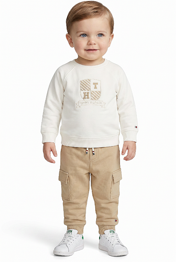 Conjunto Bebê Menino Tommy Hilfiger Moletom com Fleece