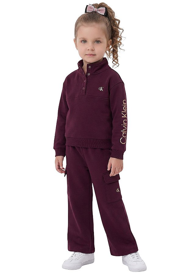 Conjunto Infantil Calvin Klein Moletom Uva