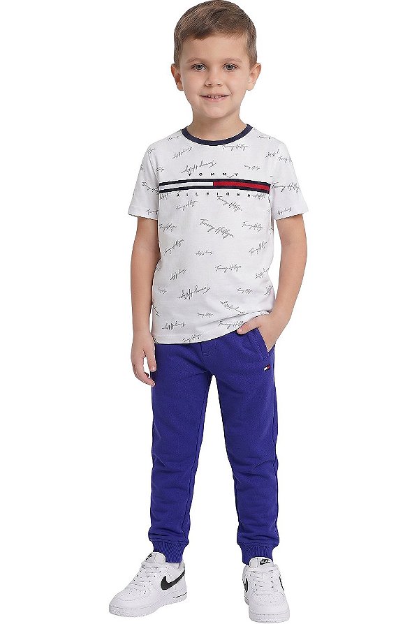 Calça Infantil Tommy Hilfiger Moletom Azul Royal