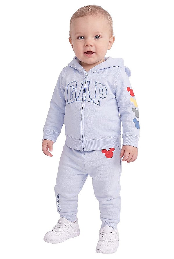 Conjunto Bebê Gap Disney Mickey Moletom Azul-Claro