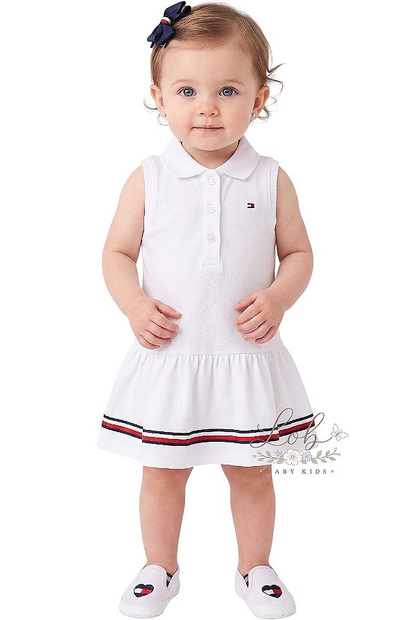 Vestido Bebê Tommy Hilfiger Polo Branco