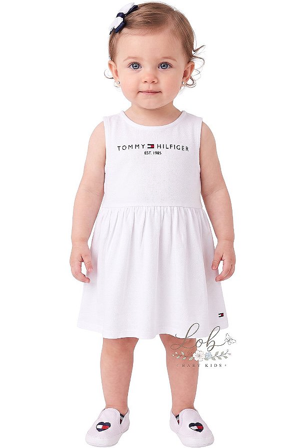 Vestido Bebê Tommy Hilfiger em Malha Branco