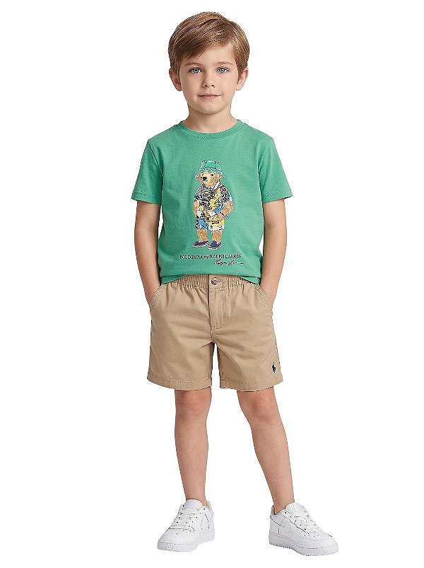Camiseta Infantil Polo Ralph Lauren Polo Bear Verde