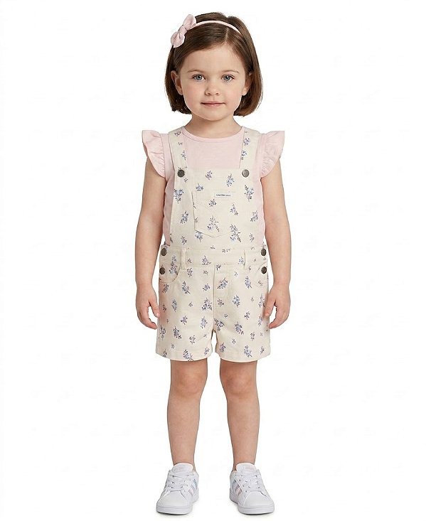Conjunto Infantil Jardineira e Camiseta Calvin Klein Jeans