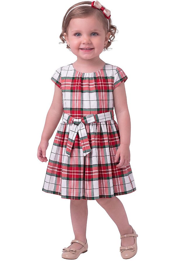 Vestido Infantil Carter’s Xadrez com Laço