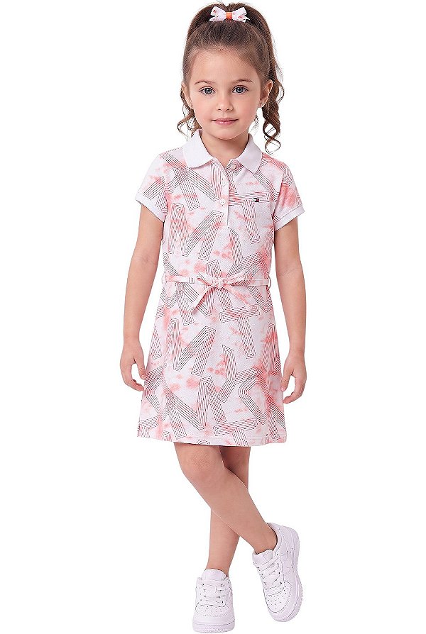 Vestido Infantil Tommy Hilfiger Polo Piquet Tide Day