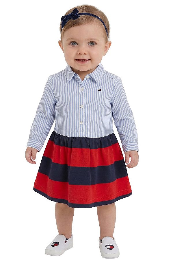 Vestido Tommy Hilfiger listras Bebe