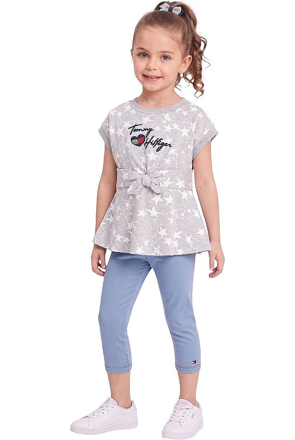 Conjunto Infantil Tommy Hilfiger Blusa e Legging Capri