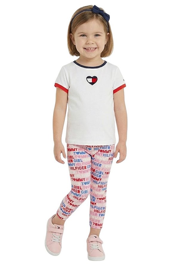 Conjunto Infantil Tommy Hilfiger camiseta e Legging Estampada
