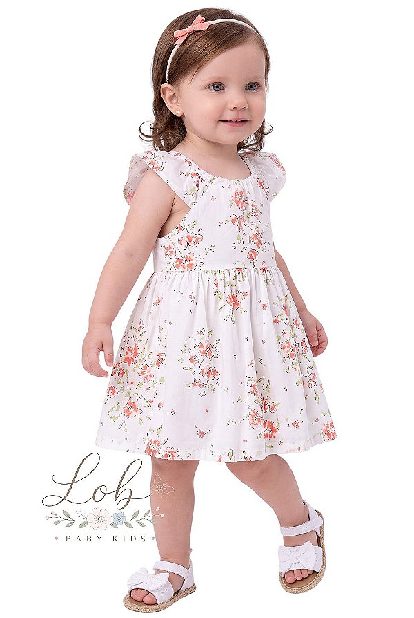 Vestido Carter’s Floral em Popeline de Algodão