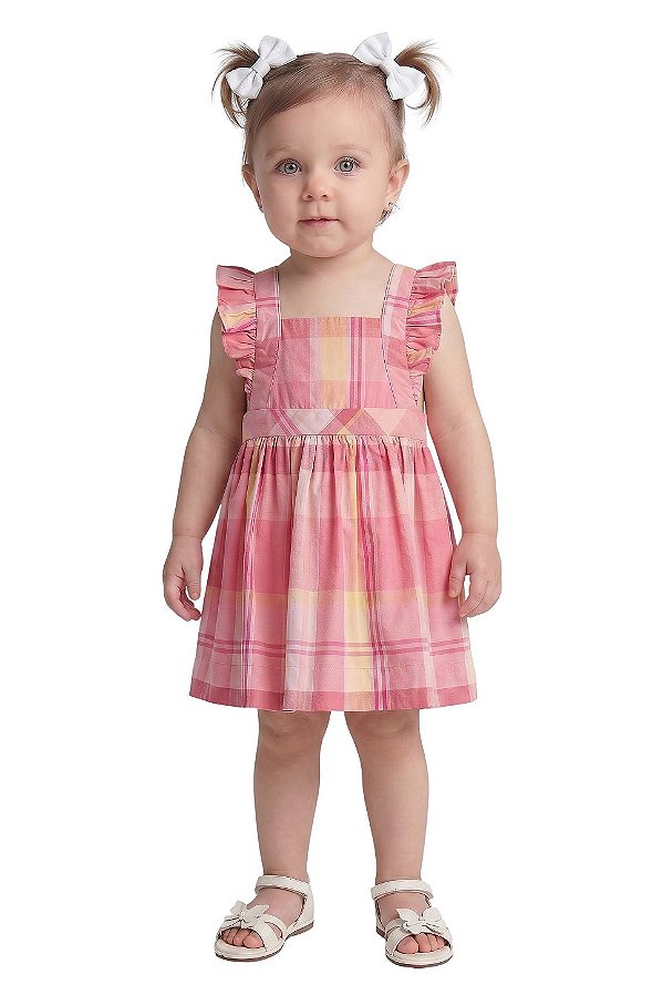 Vestido Bebê Gap Baby Xadrez em Algodão