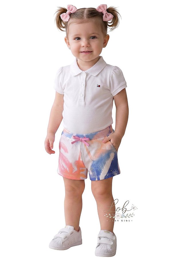 Shorts Bebê Tommy Hilfiger em Malha com Elastano