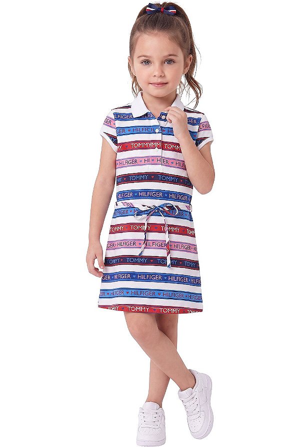Vestido Infantil Tommy Hilfiger Polo Estampa Logo