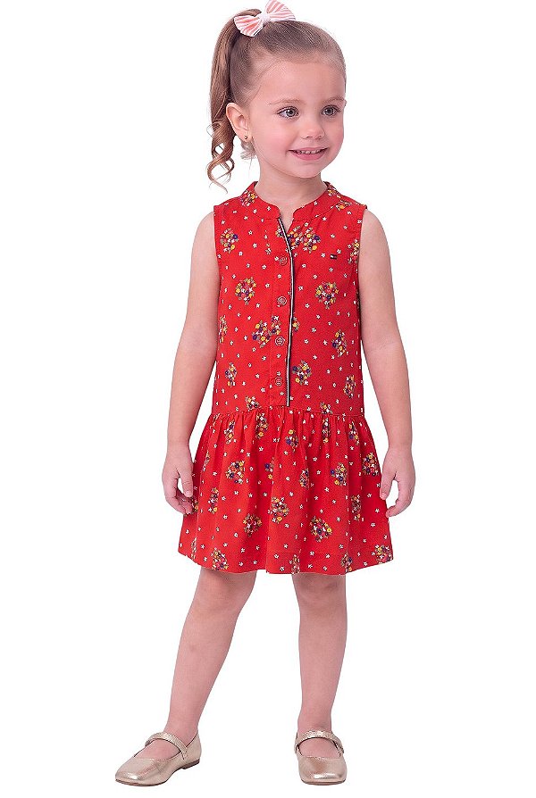 Vestido Infantil Tommy Hilfiger Floral