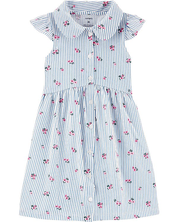 Vestido Carters Floral Com Botão