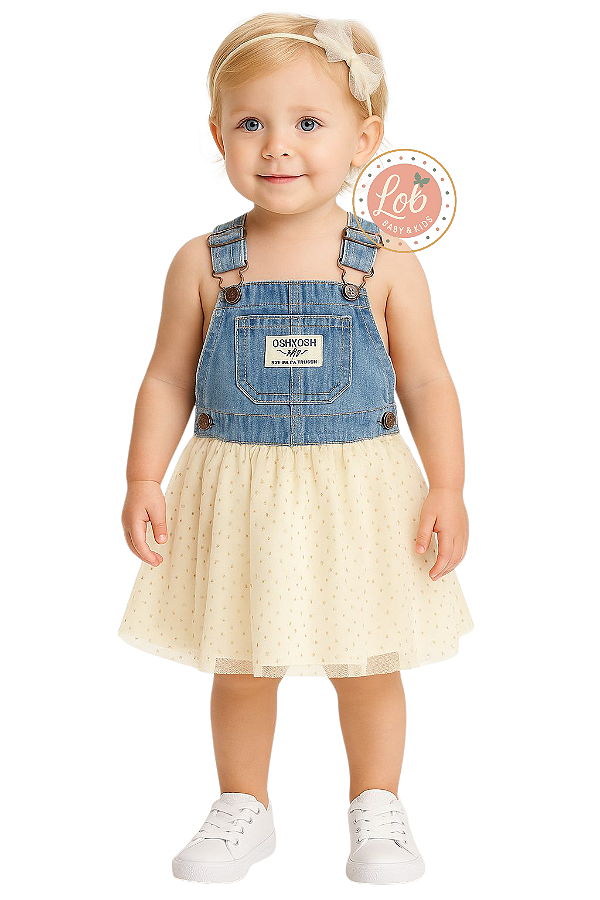 Jardineira  Oshkosh Jeans com Tulle