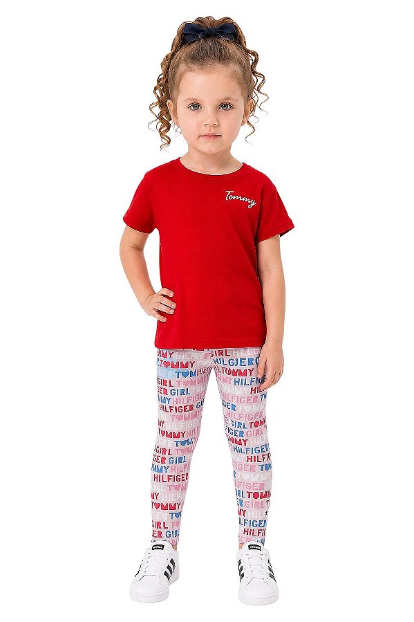 Conjunto Infantil Tommy Hilfiger camiseta e Legging Estampada