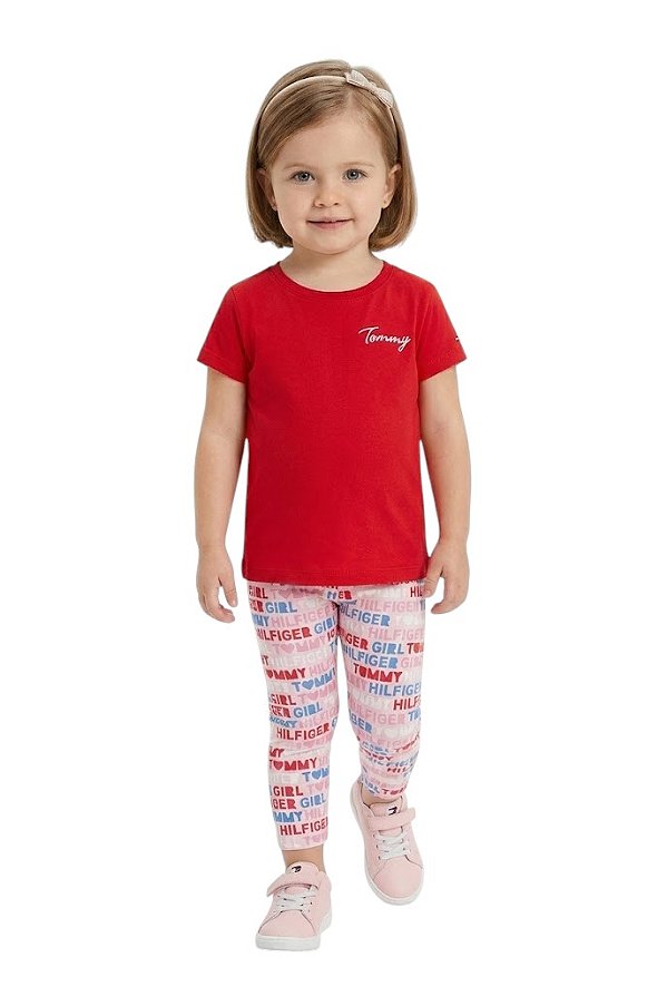 Conjunto Infantil Tommy Hilfiger camiseta e Legging Estampada