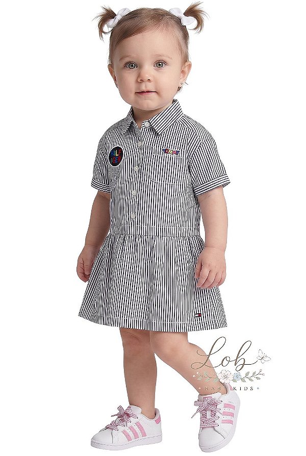 Vestido Bebê Tommy Hilfiger em Algodão