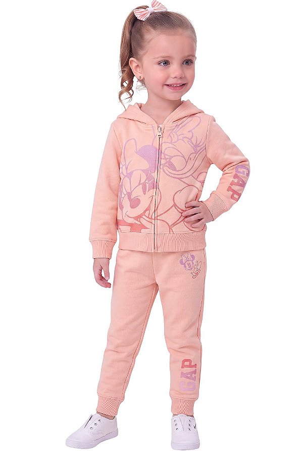 Conjunto Infantil Gap Disney Minnie Moletom Rosa