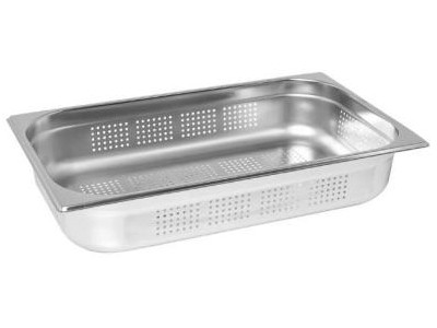 Cuba Gastronômica GN 1/1 x 100 mm Perfurada - Aço Inox 201