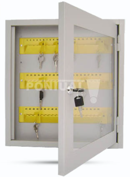 Claviculário Modelo Cofre para 60 Chaves - Porta em Acrílico