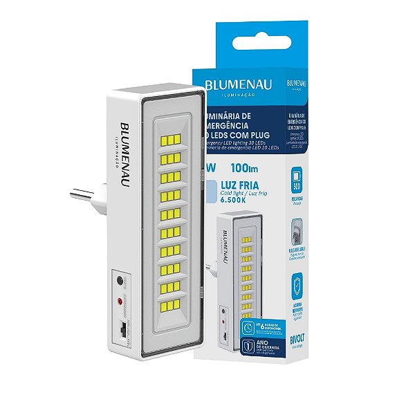 Luminária de Emergência 30 LEDs com Plug Blumenau