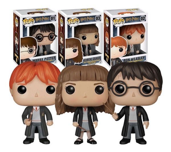 Kit Harry Potter com 3 Pop Funko Harry01, Ron02, Hermione03