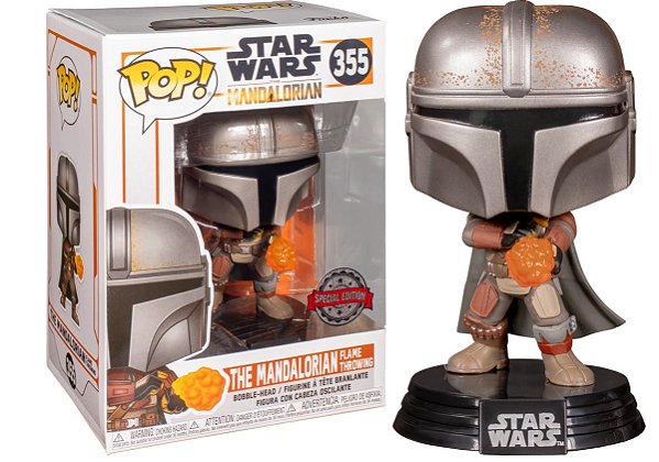 Mandalorian with Flame 355 Pop Funko Exclusivo Star Wars