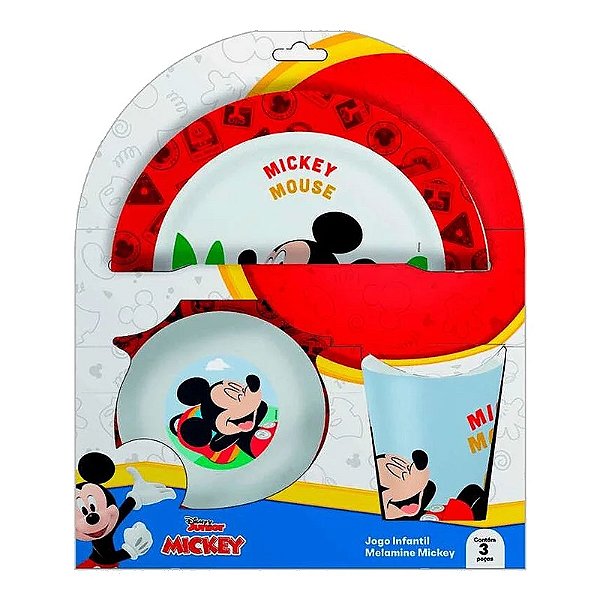 Conjunto Infantil Melamine Mickey - Disney Tuut