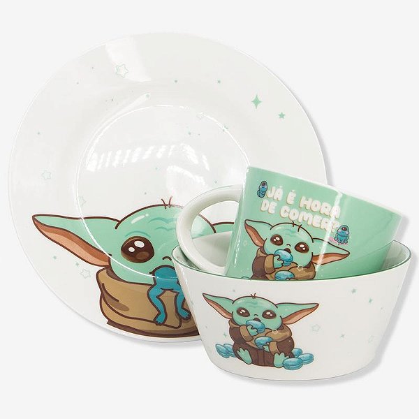 Conjunto Bowl Caneca Prato Baby Yoda Star Wars - ZC 10025741