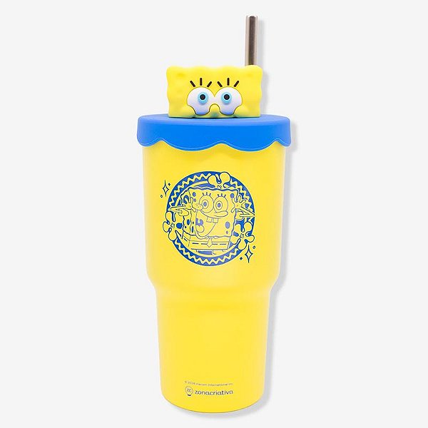 Copo Topper Bob Esponja 600ML - Zona Criativa -  10026730
