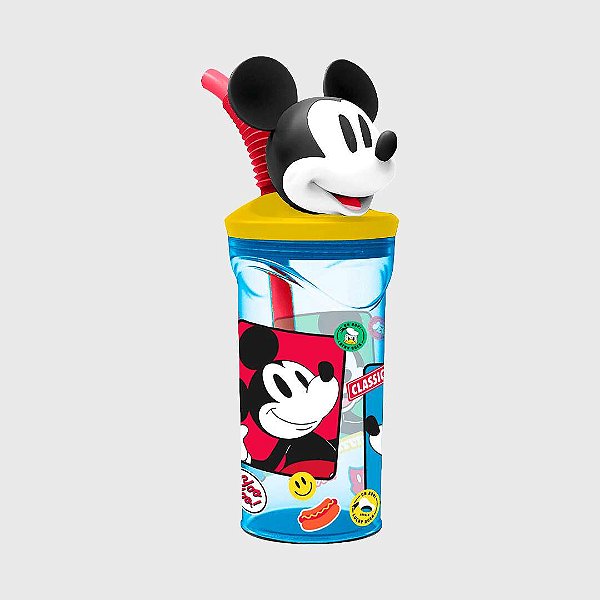Copo 3D com Canudo Mickey Disney 360ml - Tuut - 26967