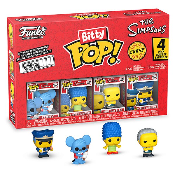 Simpsons Itchy Séries2 Pack4 Funko Bitty Pop The Simpsons