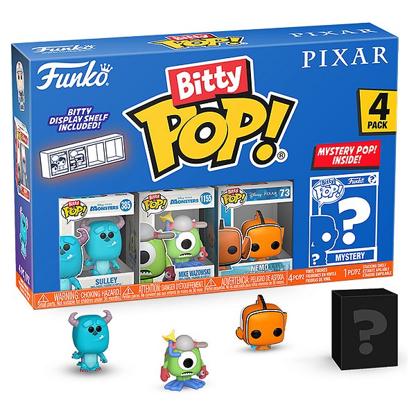 Pixar Monstros e Nemo Séries2 Pack4 Funko Bitty Pop Disney