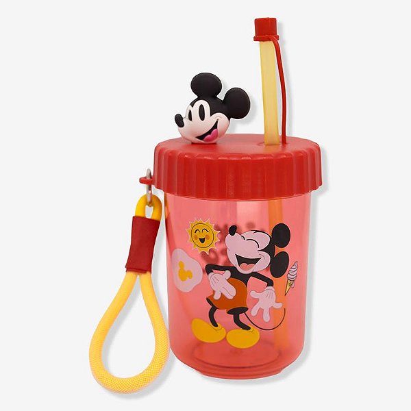 Copo Canudo Flip Infantil Mickey Mouse Disney 500ml-10026562
