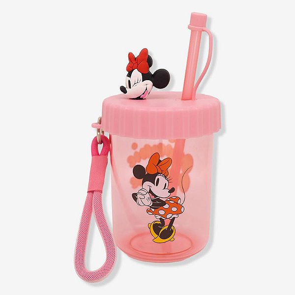 Copo Canudo Flip Infantil Minnie Mouse Disney 500ml-10026564