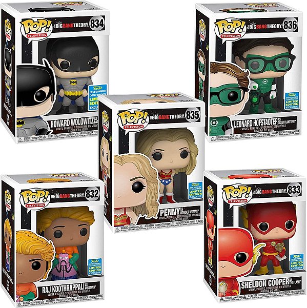 Set Big Bang Theory Exclusivo Pop Funko 832 833 834 835 836