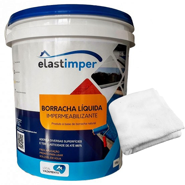 Borracha Líquida Elastimper 18kg (COR CINZA) + 10 Metro Manta de Bidim
