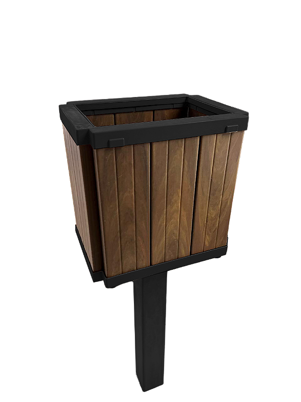 Lixeira Retangular em Madeira Plástica – Linha Premium | In Brasil