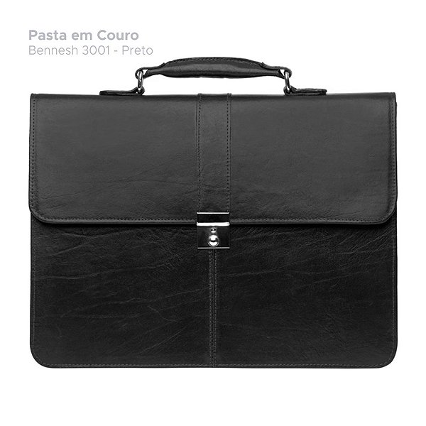 Pasta Social em Couro - Bennesh 3001 - Preto