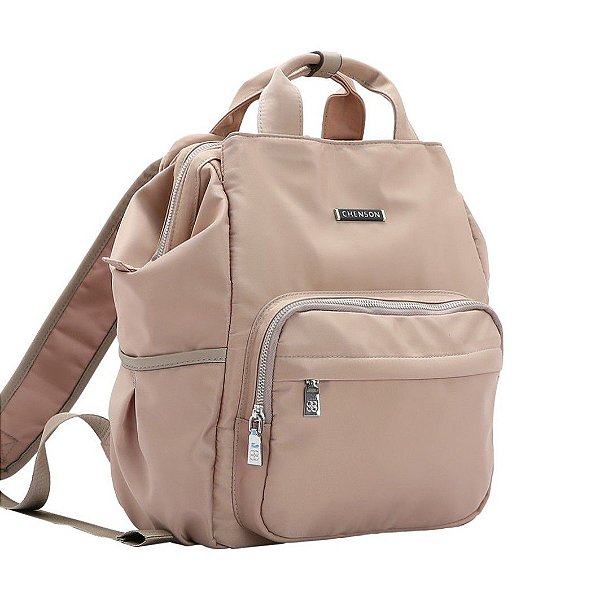 Mochila feminina passeio Twill Nylon - Natural - Chenson 8784533