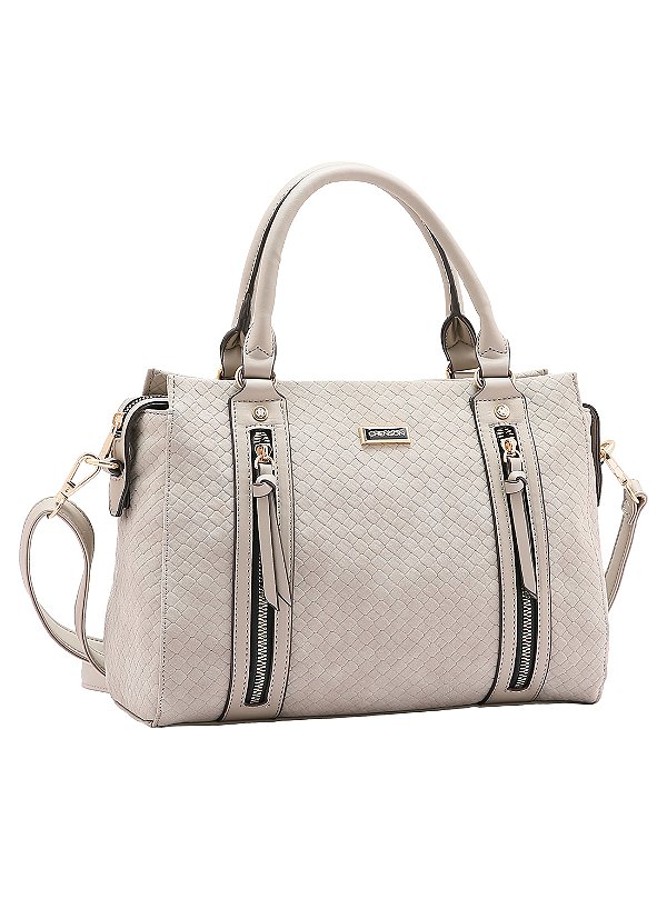 Bolsa feminina Baú alça de mão - Hobo Chic - Cinza - Chenson 3484816