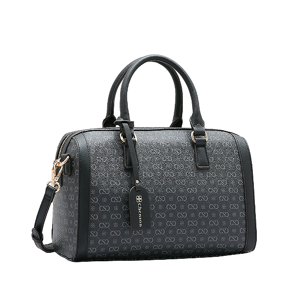 Bolsa feminina Baú - Alça de mão - Monograma Elegance - Preto - Chenson 3484758